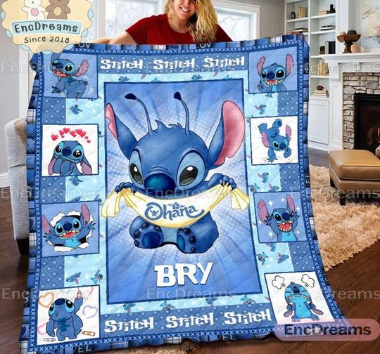 Lilo and Stitch Blanket, Lilo and Stitch Christmas Blanket, Bedding Blanket, Vintage Halloween Decor, Christmas Gifts