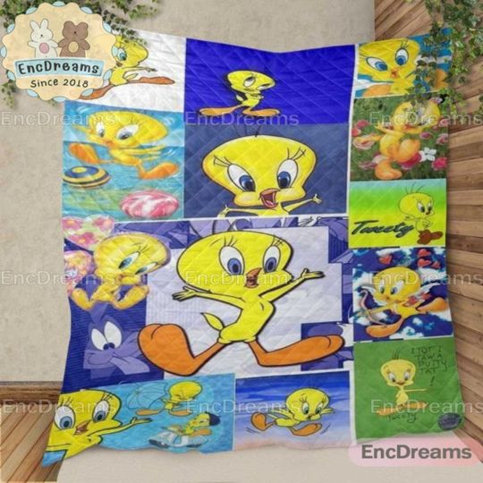 Tweety Bird Blanket, Tweety Bird Christmas Blanket, Bedding Blanket, Vintage Halloween Decor, Christmas Gifts