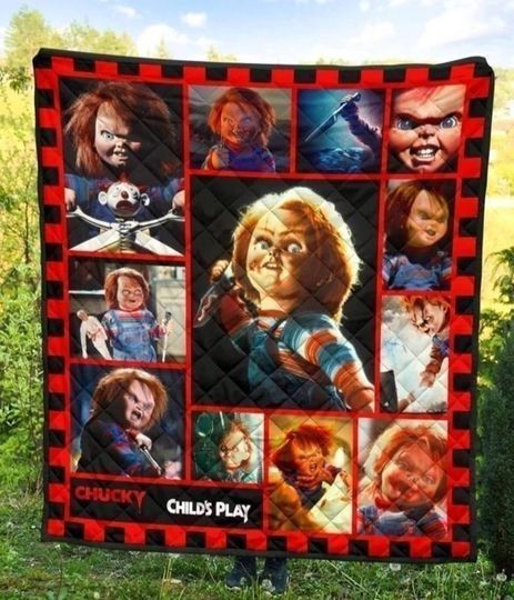 Child's Play Fleece Blanket | Chucky Blanket | Horror Movie Blanket | Chucky Horror Halloween Blanket for Bed Couch Sofa