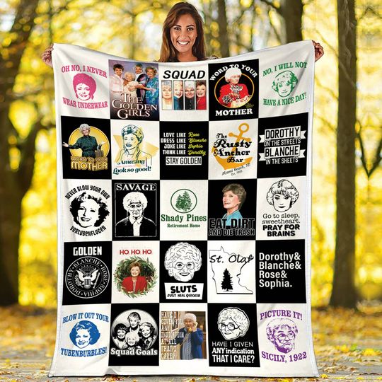 The Stay Golden Fleece Blanket, Blanche Devereaux Sophia Petrillo Dorothy Zbornak Stay Golden Blanket for Bed Couch Sofa