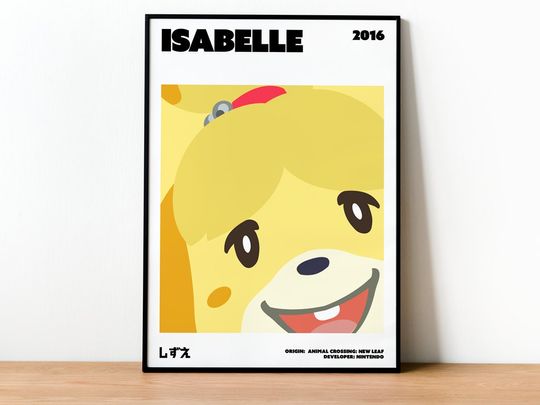 Isabelle Animal Crossing Poster Print - Wall art, Gaming, Geek, Gamer, For Him, For Her, Gift, Gamer, Video Games, Unofficial, Unframed