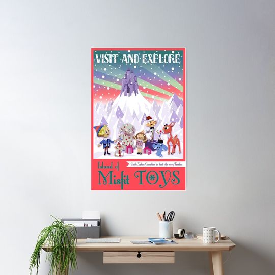 Island of Misfit Toys - Rudolph Vintage Style Travel Poster Poster