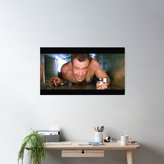 Die hard face mask bruce willis - yippee kay yay... ventilation shaft, Poster
