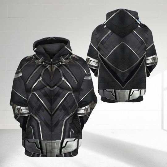 Black Panther Superhero Halloween Costume Shirt, Black Panther King Sweatshirt, Warrior Cosplay Halloween Men Hoodie Apparel