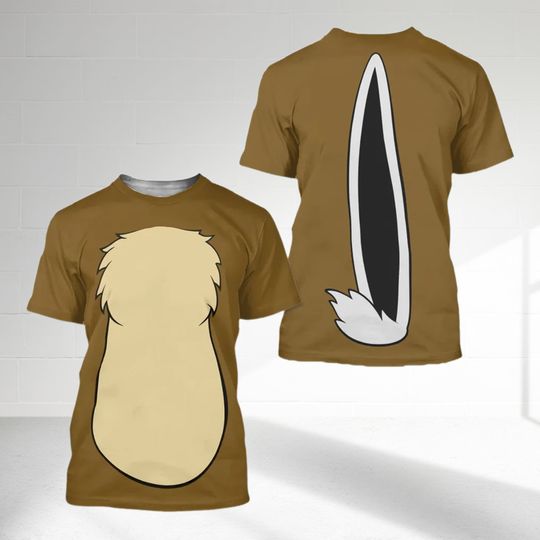 Chip N Dale Costume T-Shirt, Chip Rescue Rangers Cosplay Costume Tee, Chip And Dale Character All Over Print Shirt, Halloween 3D T-Shirt