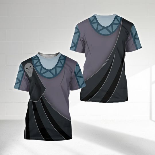 The Hades Costume 3D T-Shirt, Hercules Villain Cosplay Costume Tee, Cartoon Fan Halloween 3D Shirt, Villain Character All Over Print Shirt