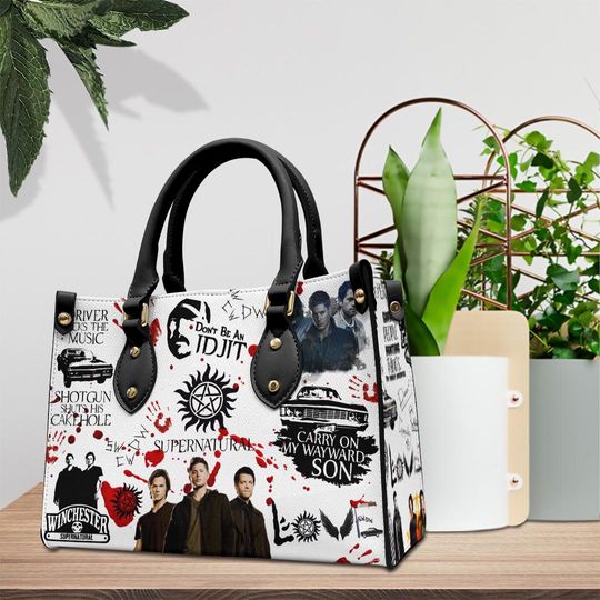 Supernatural Leather Bag, Supernatural Lover Handbag, Supernatural Women Wallet, Custom Leather Bag, Women Handbag, Vintage Handbag