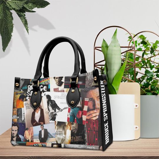 Bruce Springsteen Music Leather Bag, Springsteen Women Wallet, Custom Leather Bag, Springsteen Lover Handbag, Women Handbag, Vintage Handbag