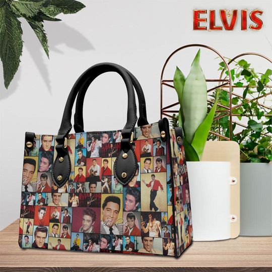 Elvis Presley Leather Bag, Elvis Presley Lover's Handbag, Custom Leather Bag, Women Handbag, Elvis Presley Women Wallet, Vintage Handbag