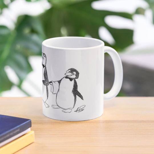 Penguins From Mary Poppins Sketch Coffee Mug