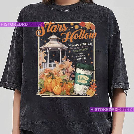 Stars Hallow Shirts Shirt, Gilmore Girls Shirt, Fall Vibes Shirt, Vintage Style Stars Hollow Shirt,Luke's Diner Coffee, Autumn Theme