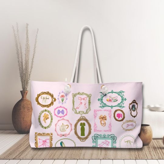 Coquette Weekender bag, Coquetteful Gifting, Oversized Romantic Shoulderbag, Bridgerton Coded, Marie Antionette Style Bridal, Momful Gift