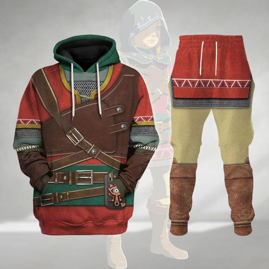 Hylian Armor Costume Hoodie, Legend Of Zelda Costume Cosplay Hoodie, Zelda Jogger Pants, Link Zelda Shirt, Halloween Gaming Costume