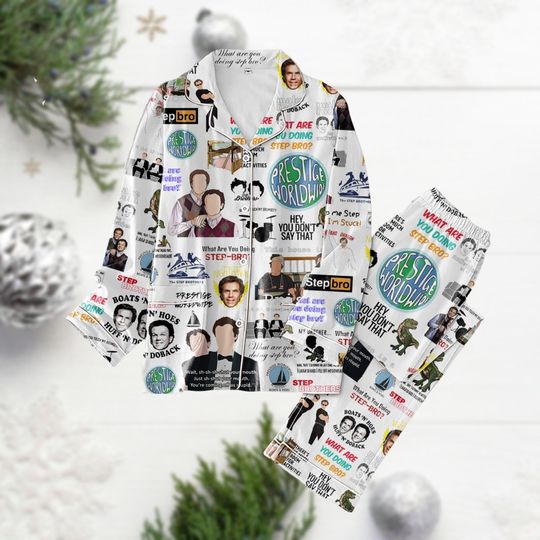 Christmas Step Brother Pajamas, Comedy Men Thick Pajamas, Prestige Worldwide Pajamas Set, Presents Boats N Hoes Pj Set Pants