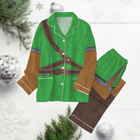Zelda Of Legend Pajamas Set, Knights Of Skyloft Thick Pajamas, Skyward Sword Cosplay Pj Set, Zelda Gamer Cosplay Girls Christmas Pjs