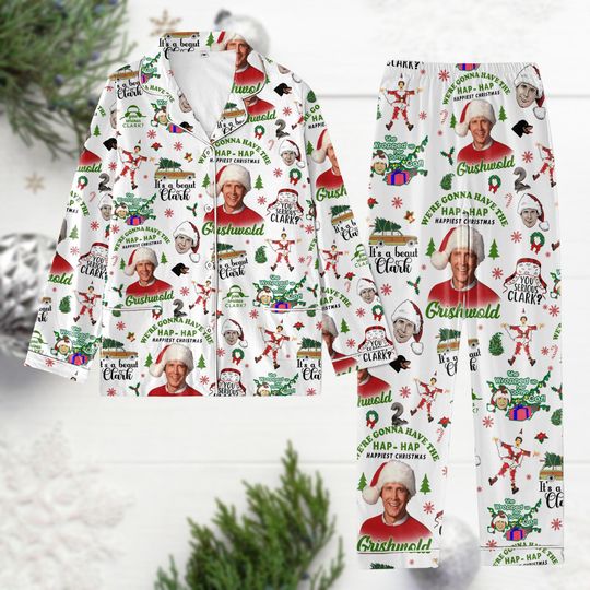 National Lampoons Christmas Pajamas Set, Clark Griswold Xmas Set Of Pajamas, It's a Beaut Clark Girls Christmas Pjs, Griswolds Tree Far