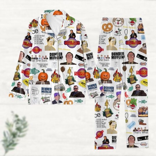 The Office Pajamas Set, Funny The Office Shirt, Michael Scot Womens Pajamas, Vintage Tv Series Holiday Pajamas, Christmas Gift For Fan