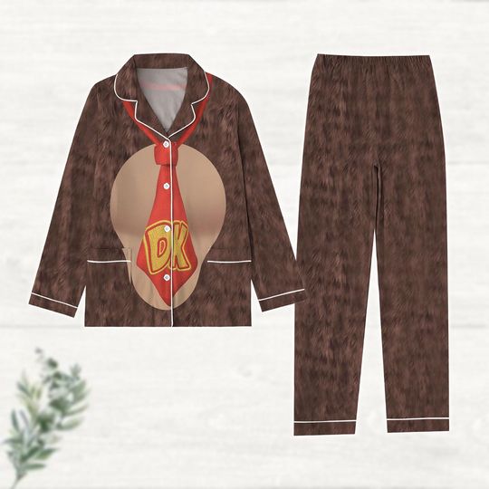 Halloween Donkey Kong Cosplay Pajamas Set, Super Mario Gamer Pajamas For Party, Costume For Family Group Shirt, Birthday Fan Gift