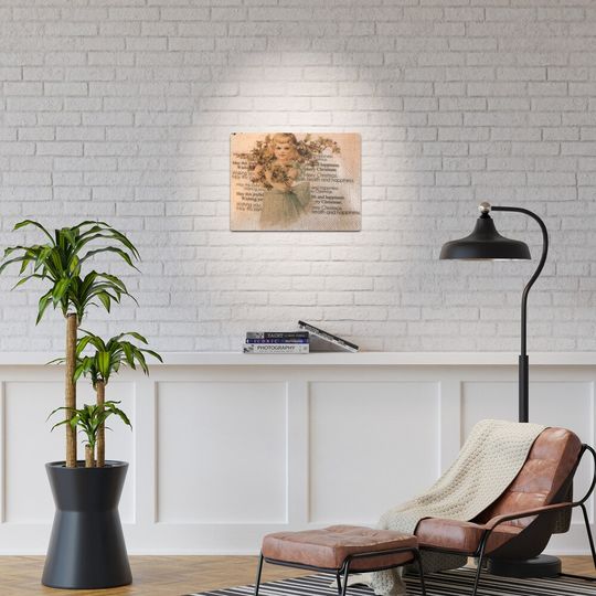 Christmas Angel on raw canvas Metal Print