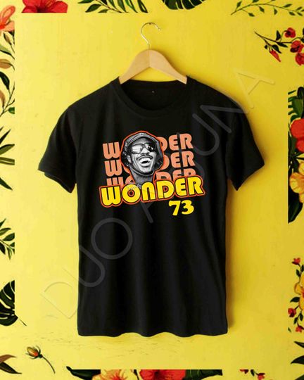 stevie wonder rap/hip-hop customised printed stevie wonder berkeley vintage 73 T-shirt
