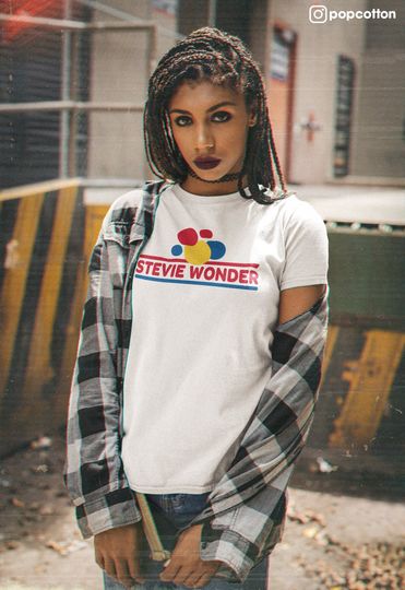 Retro Stevie Wonder Logo Pop Cotton Unisex Tee T-Shirt