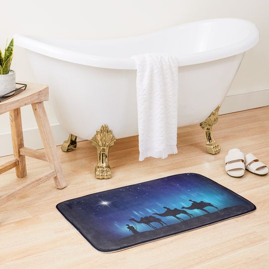 The Star of Bethlehem & Three Wisemen Bath Mat