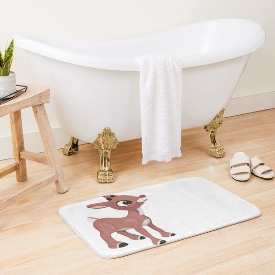 Classic Rudolph © GraphicLoveShop Bath Mat
