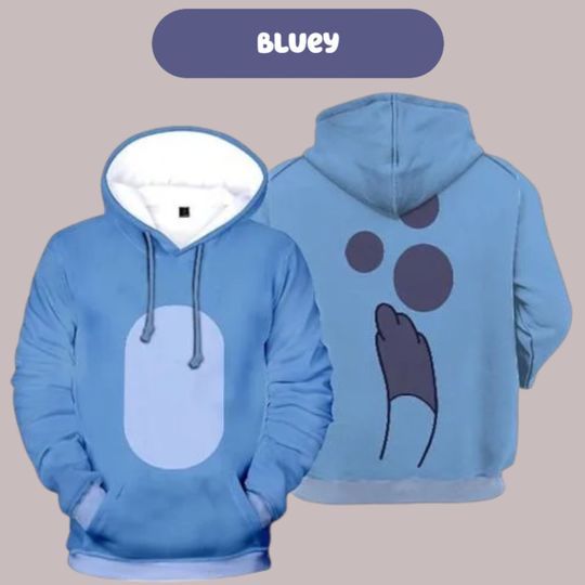 Blue Heeler Puppy Family 3D Cosplay Hoodie, Blue Heeler Costume 3D Hoodie, Halloween Gift, Cosplay Halloween Shirt All Over Print