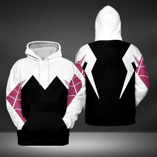 Spider Gwen Stacy Cosplay Hoodie, Ghost-Spider 3D Hoodies, Spidey and His Amazing Friends Hoodies, 3D Hoodies Women's, Oversized Hoodie