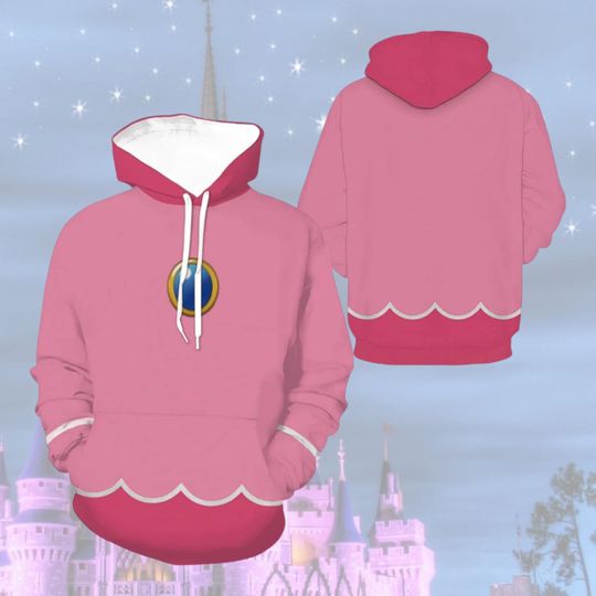 Princess In The Gaming World 3D Full Over Print Shirt, Princess All Over Printed Costume Hoodie, Game Halloween Costume, Peach Costume Shirt