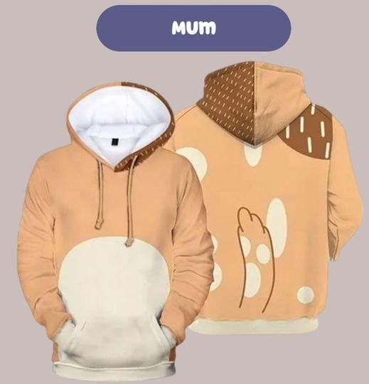 Mother Blue Dog Family 3D Hoodie, Mum Heeler Cosplay Hoodie, Blue Heeler Costume, Cosplay Halloween Shirt  All Over Print, Halloween Gift