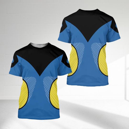 Dory Costume 3D T-shirt, Finding Nemo Cosplay Costume Tee, Cartoon Character All Over Print Shirt, Dory Halloween 3D Adult Kid T-shirt