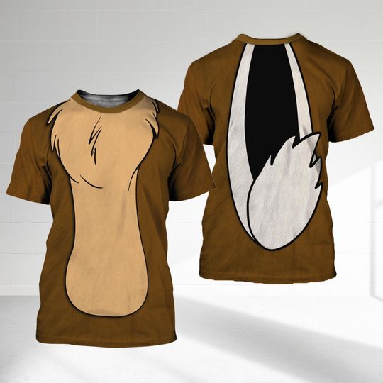 Chip N Dale Costume T-Shirt, Chip Rescue Rangers Character All Over Print Shirt, Chip And Dale Cosplay Costume Tee, Halloween 3D T-Shirt