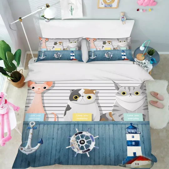 3D Animal Cat Painting KEP738 Bed Pillowcases Quilt Duvet Cover Luna