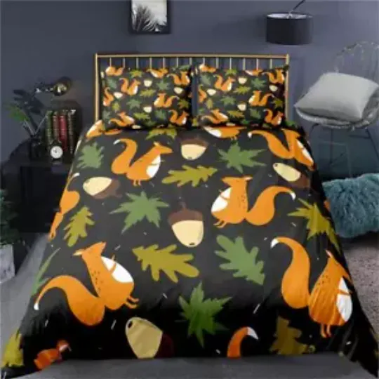 Cute Animal Squirrel 16 Quilt Duvet Cover Set Bedclothes Doona Cover Soft