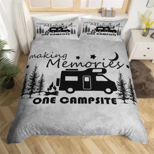 Tropical Picnic Car Camp Duvet Quilt Cover Twin Queen Bedding Set Pillowcase