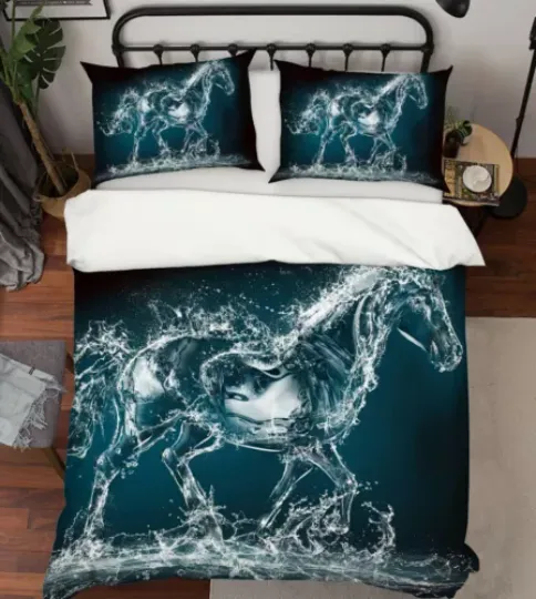 Discover 3D Transparent Horse A30 Animal Bed Pillowcases Quilt Duvet Cover Set Queen King