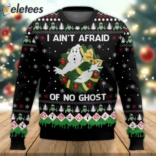 Ghostbusters I Ain't Afraid Of No Ghost Ugly Christmas Sweater NFU961F7