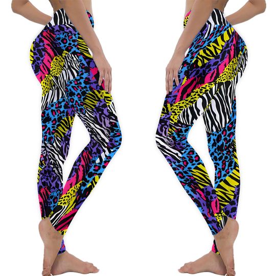 Men's Neon Spandex Animal Print Stretch Pants Leggings