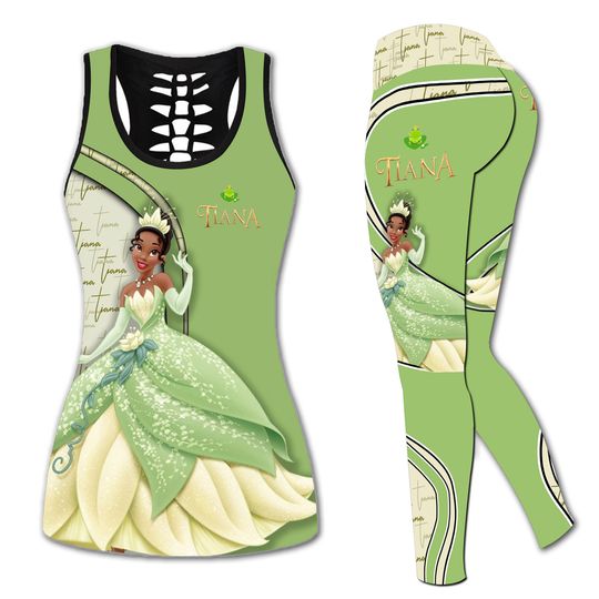 2024 Princess Tiana Women Disney Tank Top Legging Set