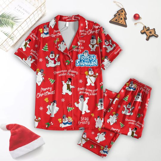 Frosty The Snowman Pajamas, Christmas Snowman Pajamas, Disney Snowman Women Pajamas, Frosty And Friends Pajamas, Rudoph Movie Gift