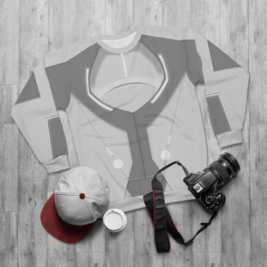 Tron Legacy Costume, Zuse Tron Long Sleeve Sweatshirt, Castor Sweatshirt, Tron Lightcycle Power Run Outfit, Disney Ride Tron Sweatshirt