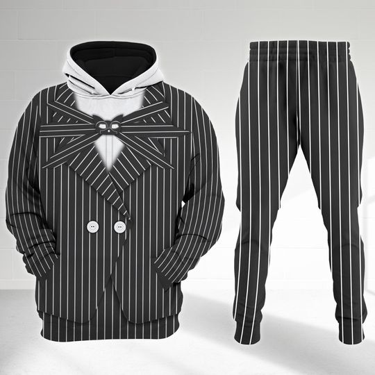 Jack Skellington Costume Hoodie, The Nightmare Before Christmas Cosplay Costume, Cartoon Character Costume Hoodie, All Over Print Shirt