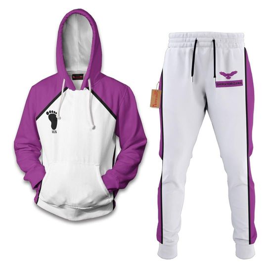 Shiratorizawa Academy Hoodie And Jogger Set Anime Clothes