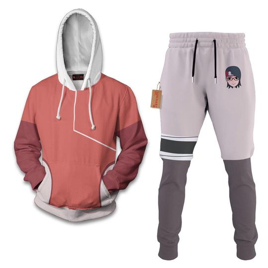 Sarada Uchiha Hoodie And Jogger Set Anime Clothes