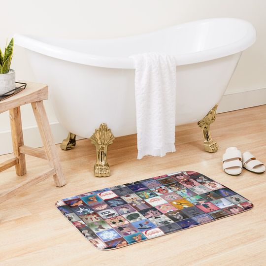 Rudolph Squares Bath Mat