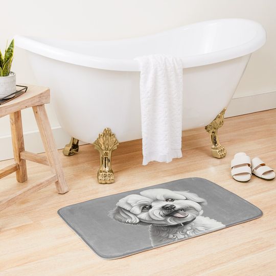 Bichon Frise dog Bath Mat
