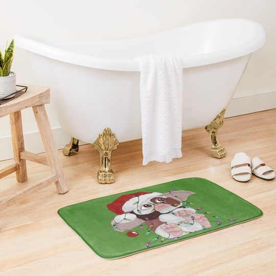 Gizmo Christmas fanart Bath Mat