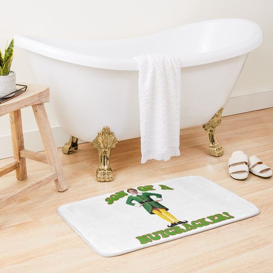 SON OF A NUTCRACKER! Buddy the Elf Christmas movie Will Ferrell Bath Mat