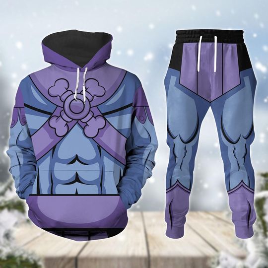 Christmas Skeletor Cosplay Hoodie And Jogger, Masters Of The Universe Shirt, Cartoon Movie 3D Hoodie, Xmas Outfits, Gift For Fan